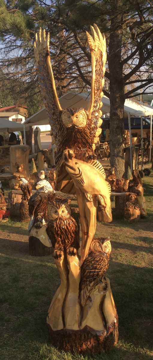 Triple Owl and fish Piece