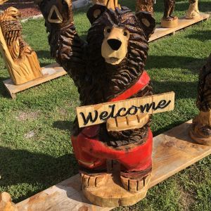 Red Bib Waving Welcome Bear